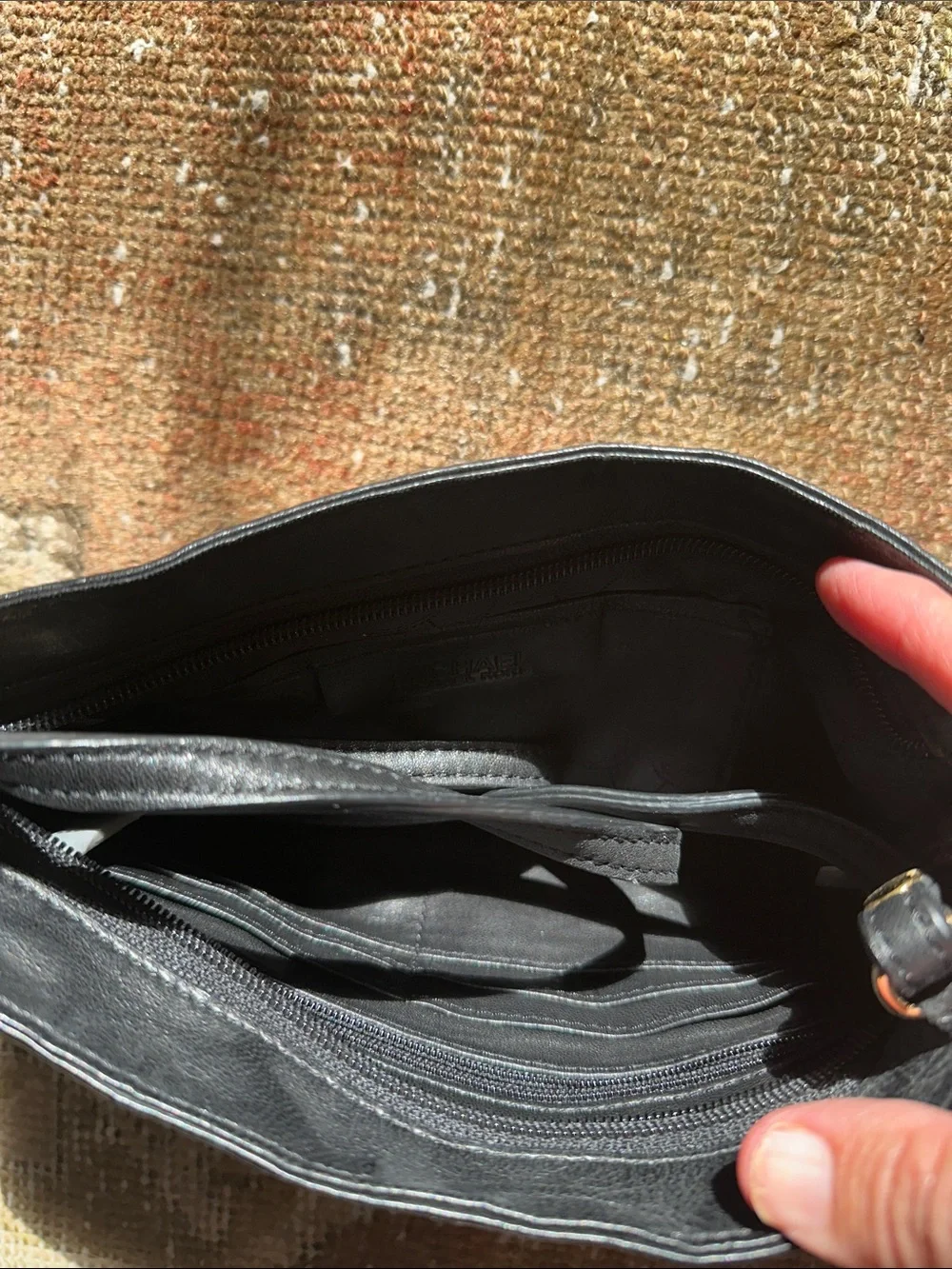 Michael Kors Black Ruched Leather Wristlet Clutch